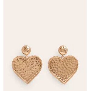 Gold Heart Drop Earrings